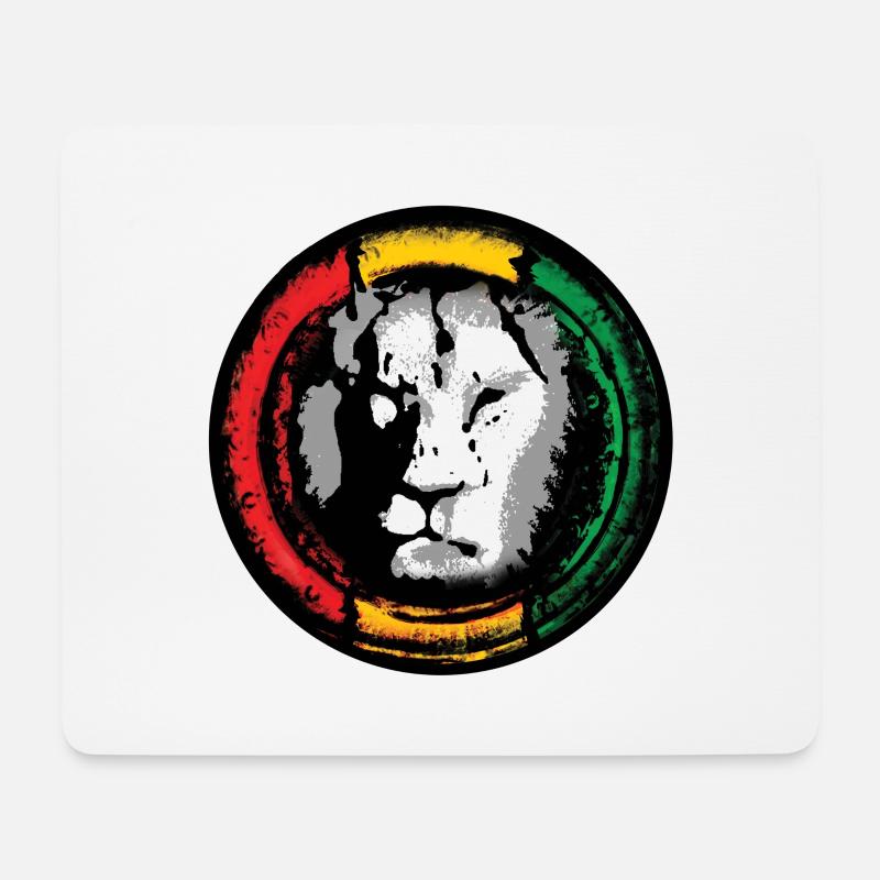Reggae Löwe im Rasta Stil - Mousepad (Querformat) - Weiß