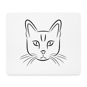 Katze - Mousepad (Querformat) - Weiß - Vorne
