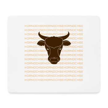 Hornochse - Mousepad (Querformat) - Weiß - Vorne