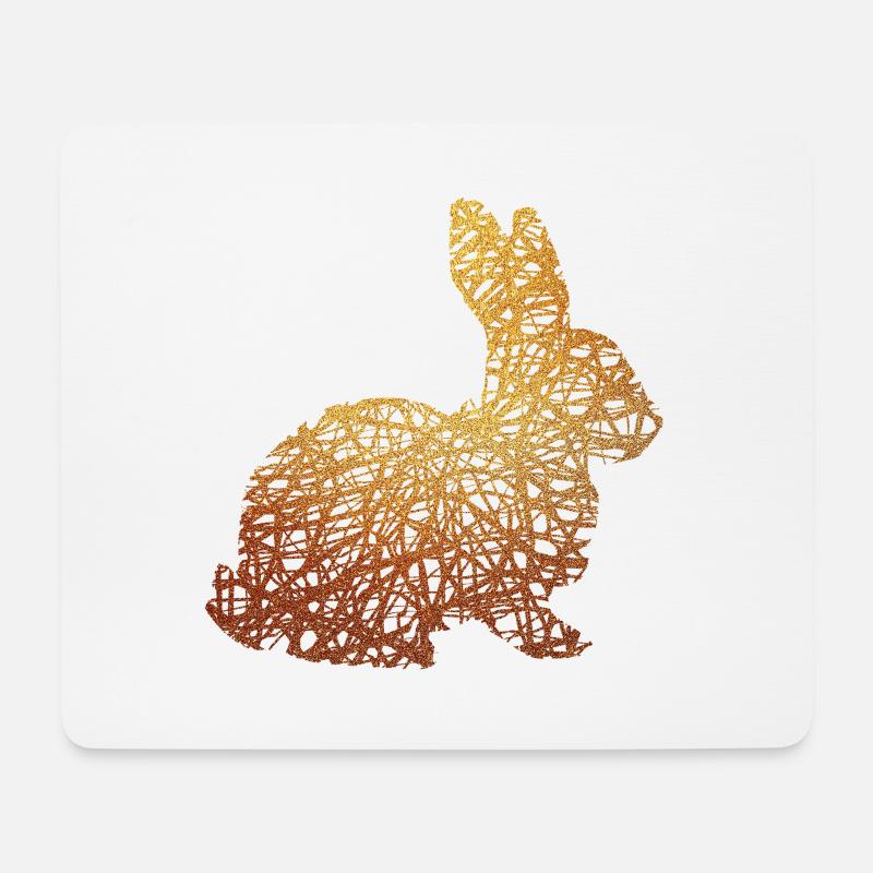 Ostern Hase Häschen Gold Geschenk Geschenkidee - Mousepad (Querformat) - Weiß