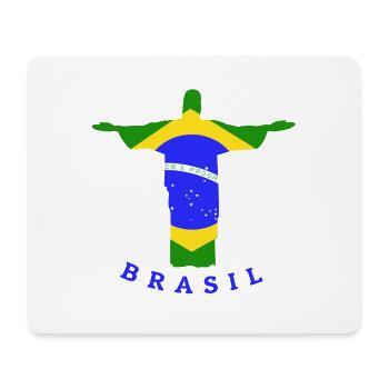Statue de drapeau du Brésil - Tapis de souris (format paysage) - blanc - Devant