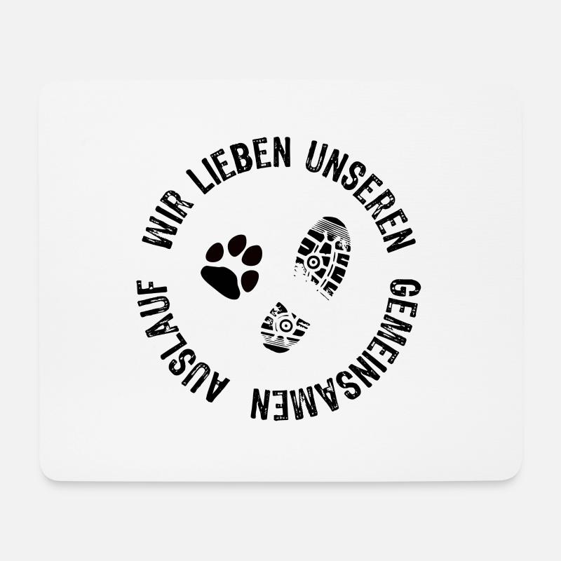 Joggen mit Hund - Laufen - Lauftraining - Mousepad (Querformat) - Weiß