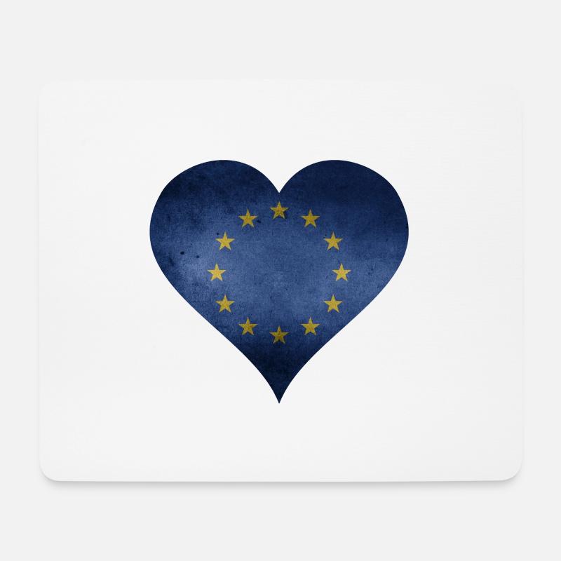 EU Herz - Mousepad (Querformat) - Weiß