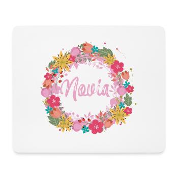 braut,blumen,blumenkranz,floral,illustration,novia - Mousepad (Querformat) - Weiß - Vorne
