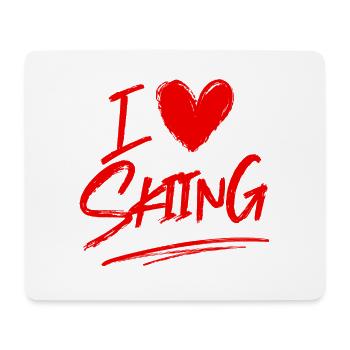 Ich liebe Skiing - Mousepad (Querformat) - Weiß - Vorne