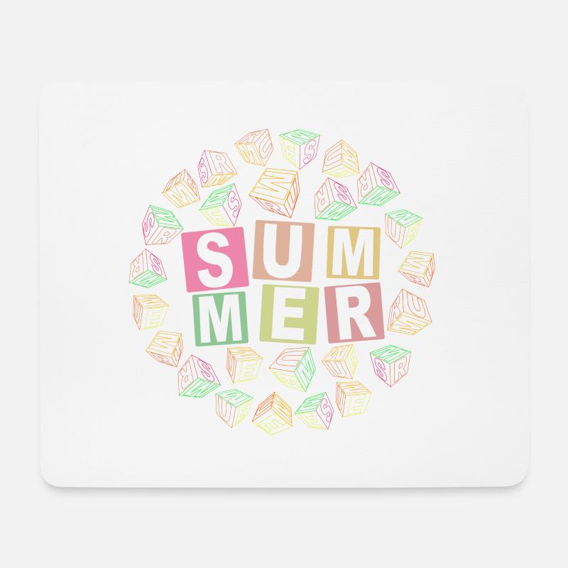 SUMMER Würfelblock-bunt - Mousepad (Querformat) - Weiß