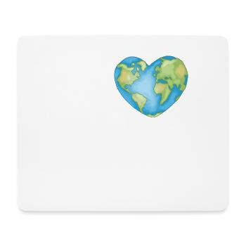 Liebe Erde Herz - Mousepad (Querformat) - Weiß - Vorne