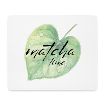 Matcha, Blatt, Grün, Zeit - Mousepad (Querformat) - Weiß - Vorne