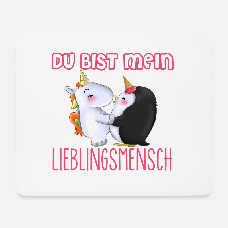 Einhorn Einhörner Pinguin süß Freundin Geschenk - Mousepad (Querformat) - Weiß