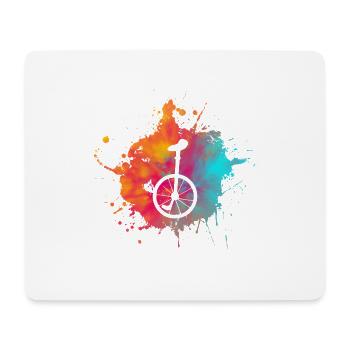 Color speckle unicycle riding gift cycling - Mouse Pad (horizontal) - white - Front