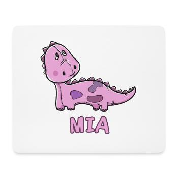 Dinosaurier lustig Kind Mia Geschenk Geburtstag Ko - Mousepad (Querformat) - Weiß - Vorne