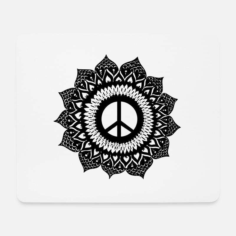 Peace Mandala - Mousepad (Querformat) - Weiß