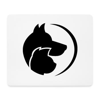 Hund und Katze - Dreamteam Geschenk für Tierfreund - Mousepad (Querformat) - Weiß - Vorne