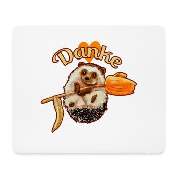 Cute hedgehog with thank you message - Mouse Pad (horizontal) - white - Front
