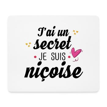 Niçoise Nice Femme Cadeau Coeur Rose Secret Humour - Tapis de souris (format paysage) - blanc - Devant