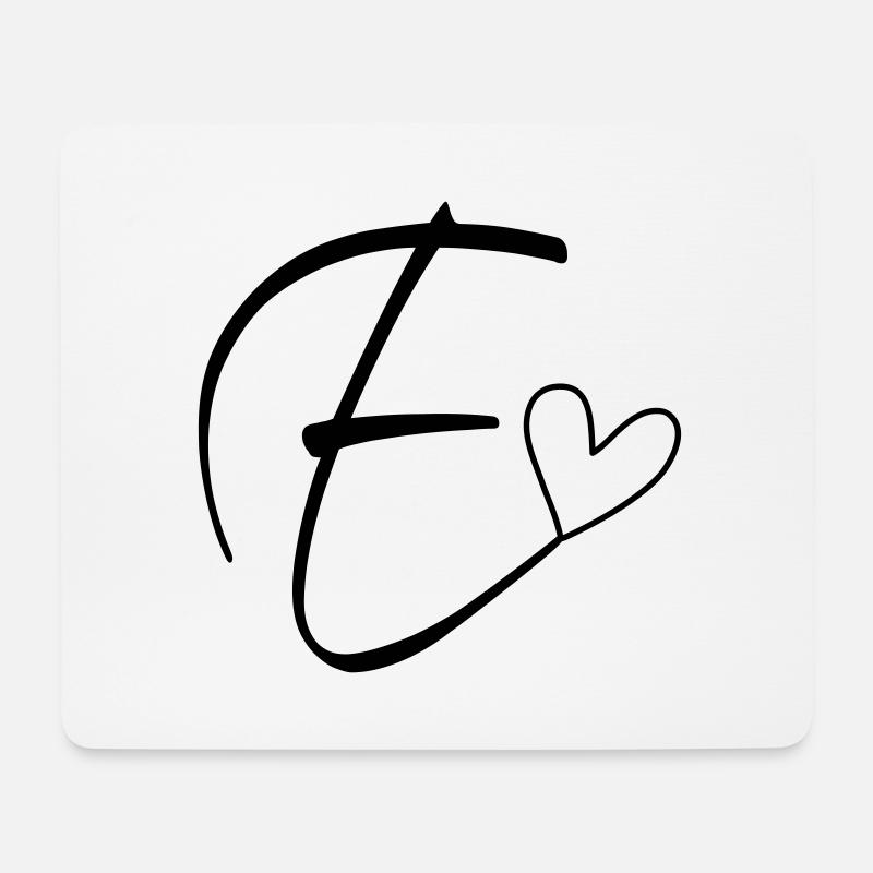 Buchstabe E Buchstabe-E Kalligrafie - Mousepad (Querformat) - Weiß