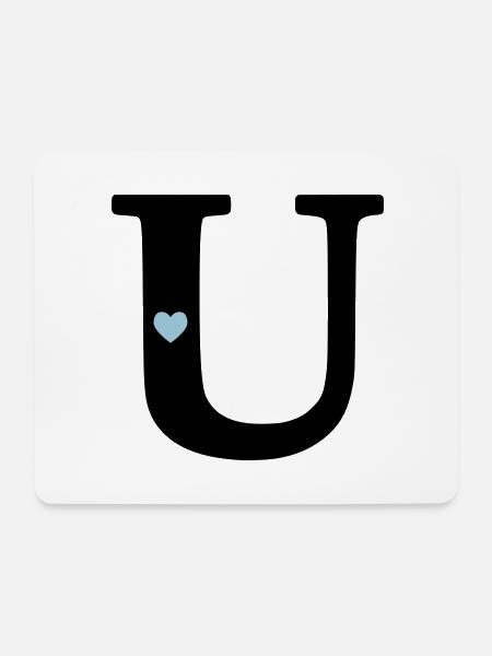 Buchstabe U Anfangsbuchstabe - Mousepad (Querformat) - Weiß