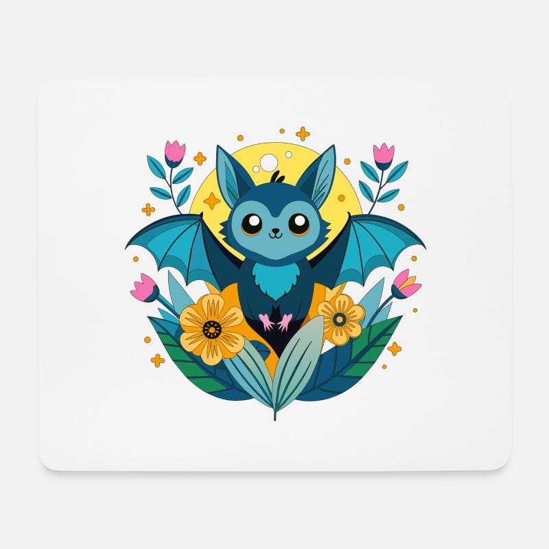 Kleine Fledermaus in der untergehenden Sonne - Mousepad (Querformat) - Weiß