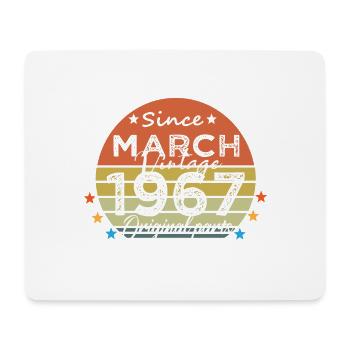 57 Years Old Made In 1967 Vintage March 1967 - Mouse Pad (horizontal) - white - Front