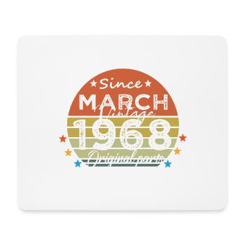 56 Jahre alt Baujahr 1968 Jahrgang März 1968 - Mousepad (Querformat) - Weiß - Vorne