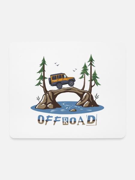 Geländewagen - Mousepad (Querformat) - Weiß