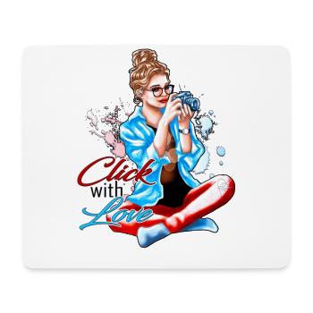 Photographer Illustration Click with Love | Yolo-Artw - Mouse Pad (horizontal) - white - Front