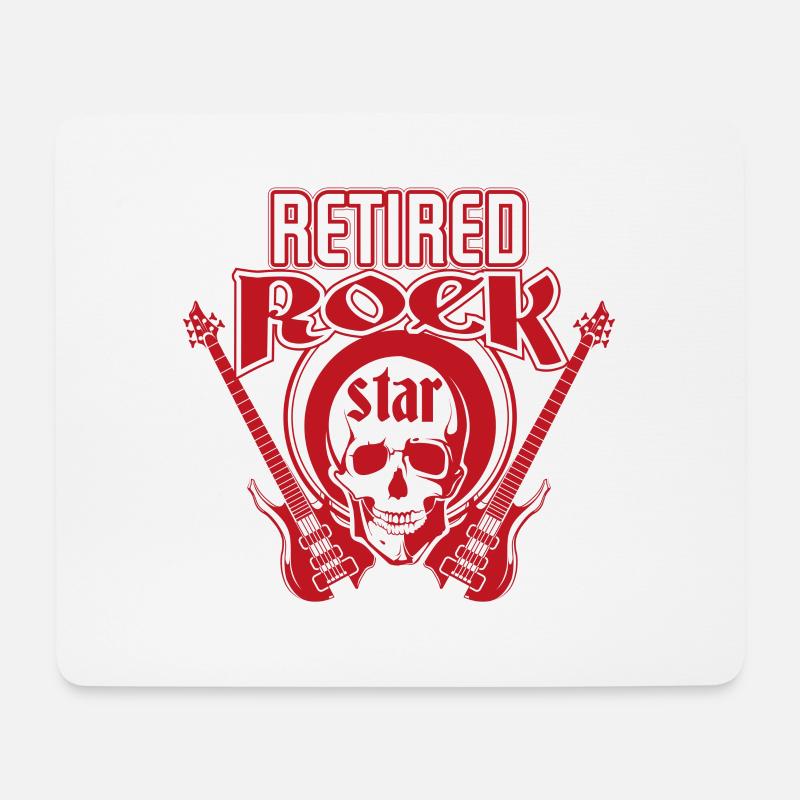 Retired Rock Star T-Shirt Gitarre Rente - Mousepad (Querformat) - Weiß