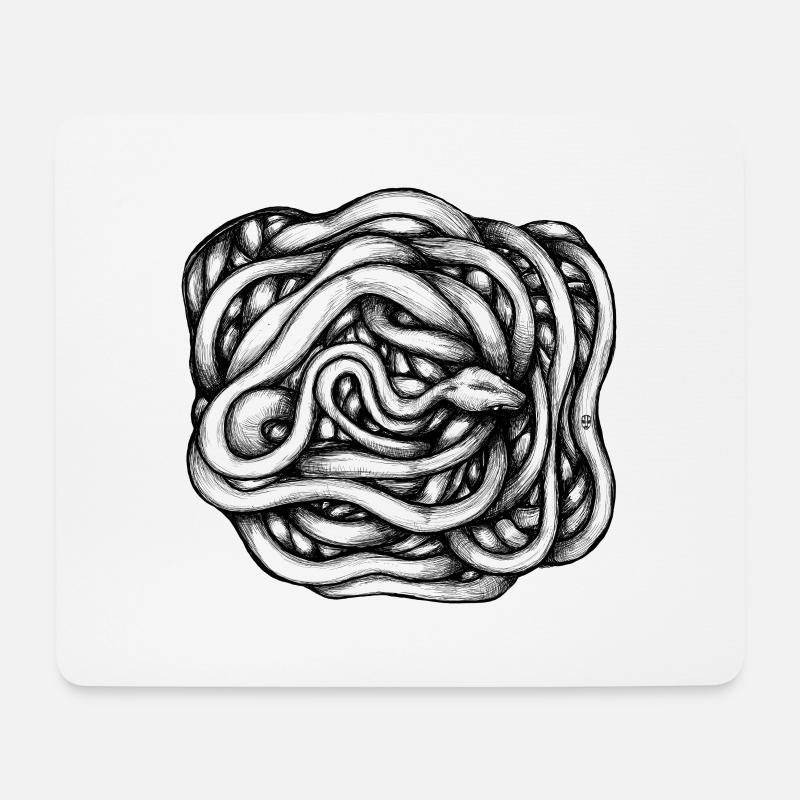 Schlange unendlich - Mousepad (Querformat) - Weiß