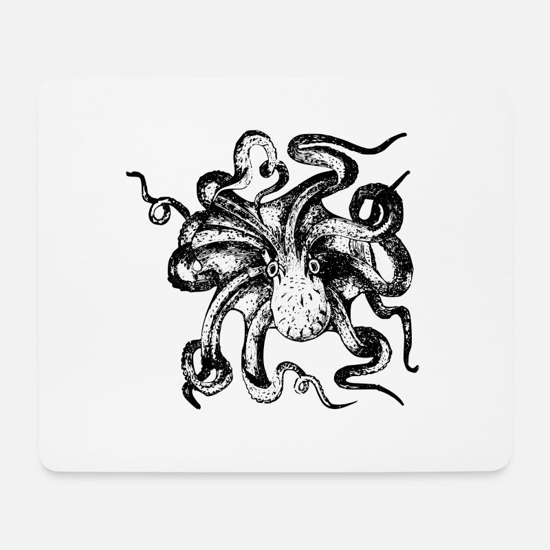 tintenfisch giant octopus krake kalmar sepien fish - Mousepad (Querformat) - Weiß