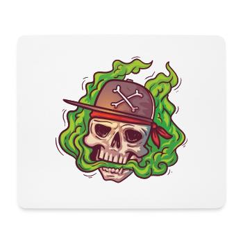VAPE Totenkopf mit Kappe - Mousepad (Querformat) - Weiß - Vorne