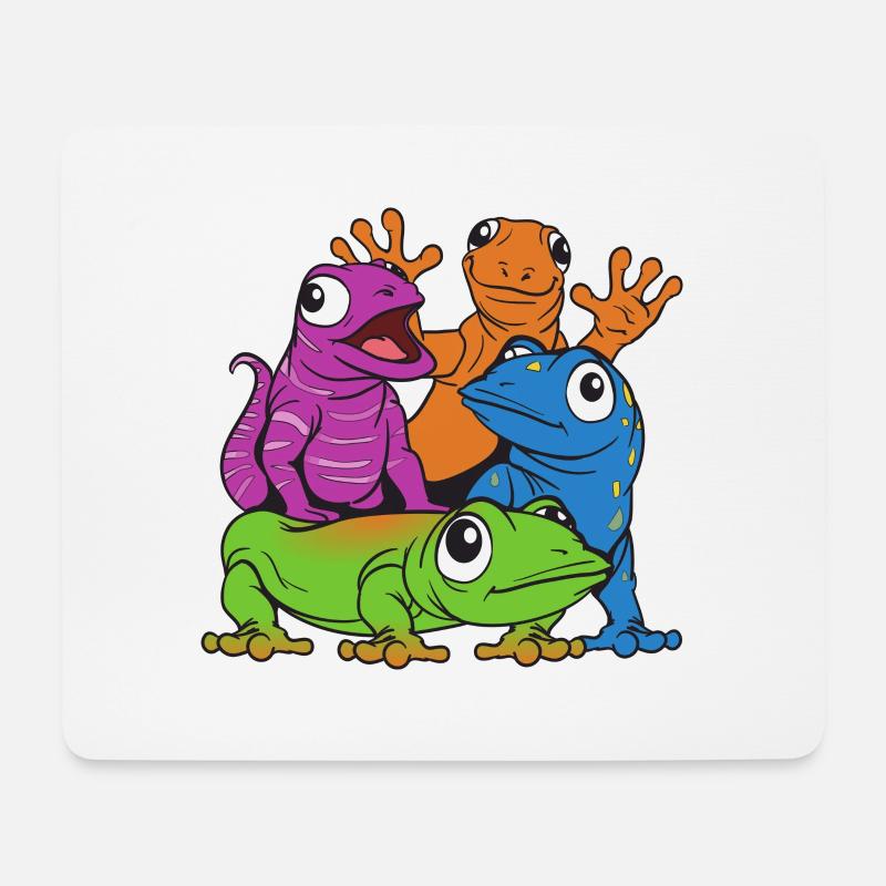 Eidechsen - Mousepad (Querformat) - Weiß