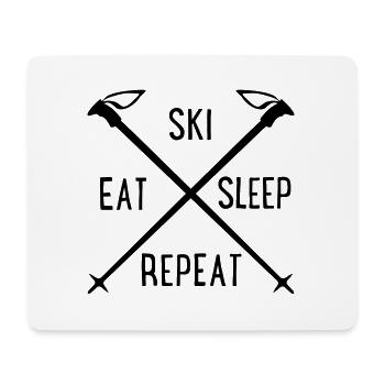 ski - Tapis de souris (format paysage) - blanc - Devant