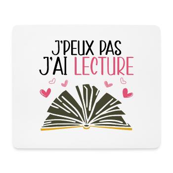 Je Peux Pas J'Ai Lecture - Tapis de souris (format paysage) - blanc - Devant
