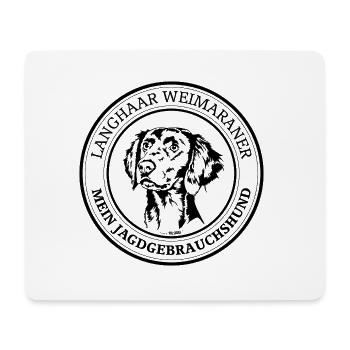 Langhaar Weimaraner Jagdgebrauchshund Wilsigns - Mousepad (Querformat) - Weiß - Vorne