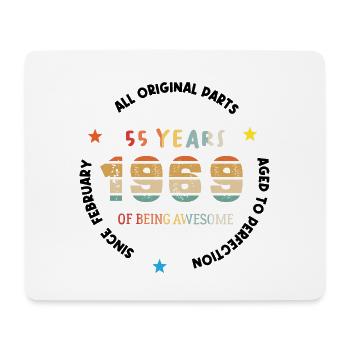 55 Jahre alt Baujahr 1969 Jahrgang Februar 1969 - Mousepad (Querformat) - Weiß - Vorne