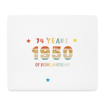74 Jahre alt Baujahr 1950 Jahrgang Februar 1950 - Mousepad (Querformat) - Weiß - Vorne