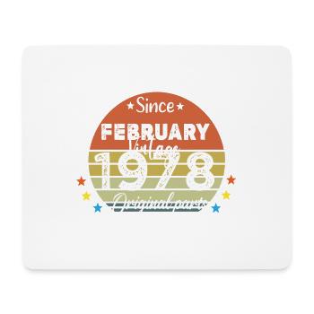 46 Jahre alt Baujahr 1978 Jahrgang Februar 1978 - Mousepad (Querformat) - Weiß - Vorne