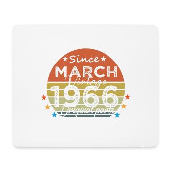 58 Jahre alt Baujahr 1966 Jahrgang März 1966 - Mousepad (Querformat) - Weiß - Vorne