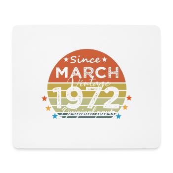 52 Years Old Made In 1972 Vintage March 1972 - Mouse Pad (horizontal) - white - Front