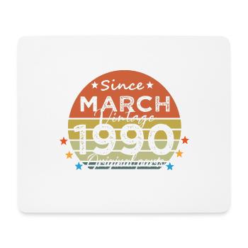 34 Jahre alt Baujahr 1990 Jahrgang März 1990 - Mousepad (Querformat) - Weiß - Vorne