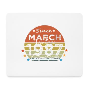 37 Jahre alt Baujahr 1987 Jahrgang März 1987 - Mousepad (Querformat) - Weiß - Vorne