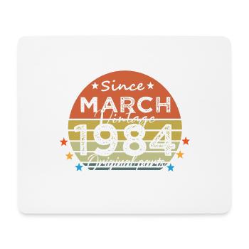 40 Jahre alt Baujahr 1984 Jahrgang März 1984 - Mousepad (Querformat) - Weiß - Vorne