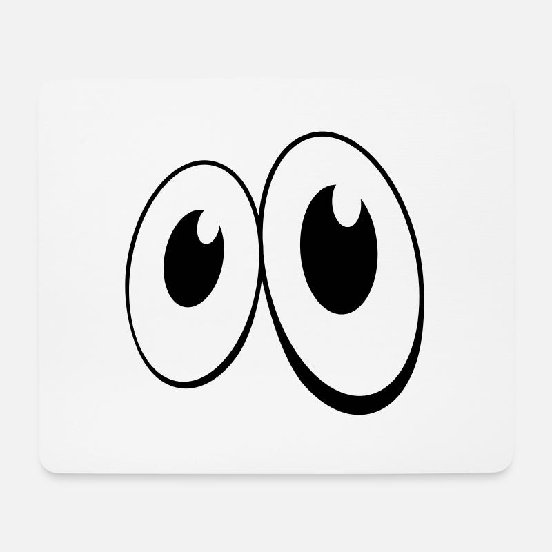 Augen Comic-Style (1c) - Mousepad (Querformat) - Weiß