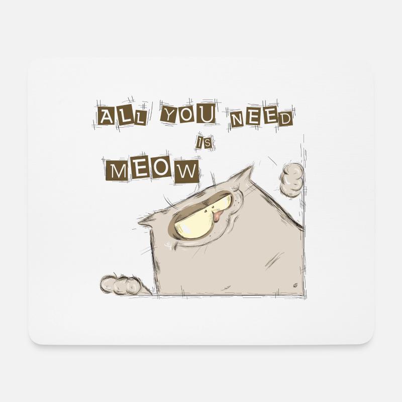 Lustige Katze - Mousepad (Querformat) - Weiß