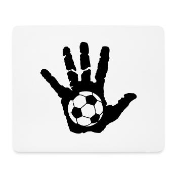 football soccer main hand mano sport des - Tapis de souris (format paysage) - blanc - Devant