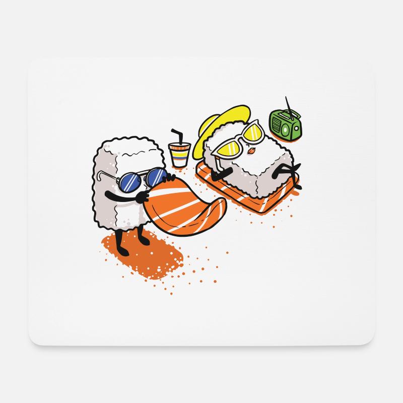 Sushi beach funny fish gift Christmas - Mouse Pad (horizontal) - white