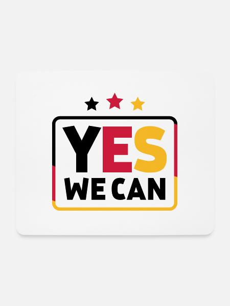 Yes we can Schwarz Rot Gold Deutschland Fußballfan - Mousepad (Querformat) - Weiß
