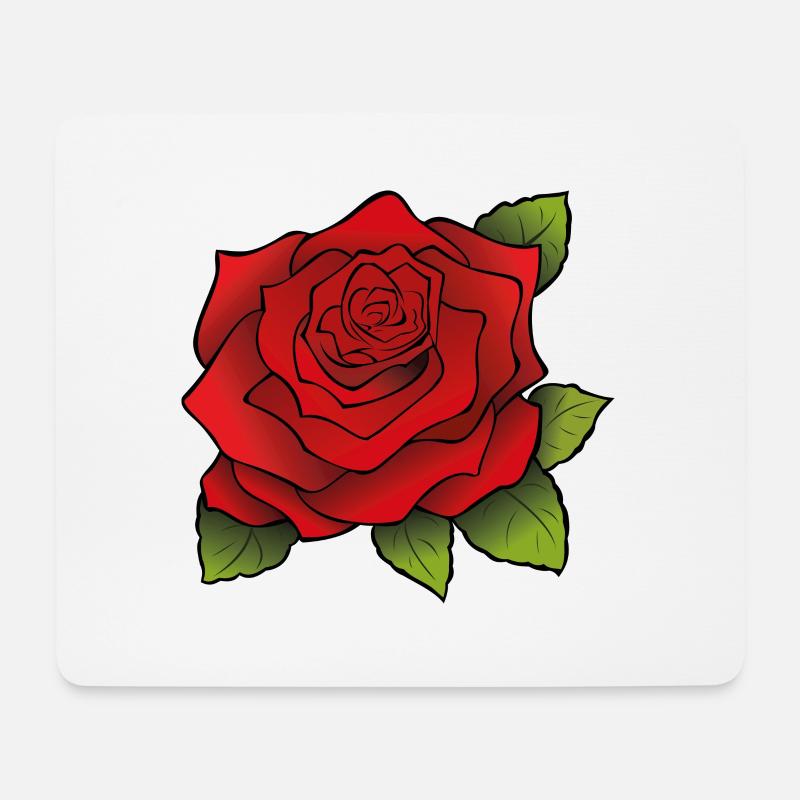 Red rose - Mouse Pad (horizontal) - white