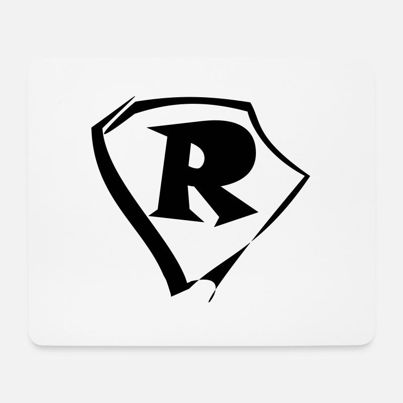 Emblem Buchstabe R Logo - Mousepad (Querformat) - Weiß