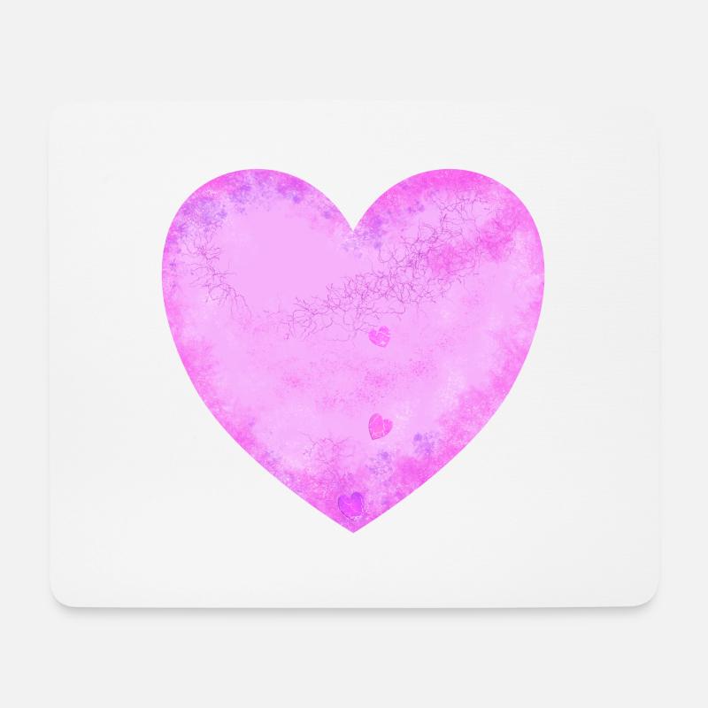 rosa Herz - Mousepad (Querformat) - Weiß